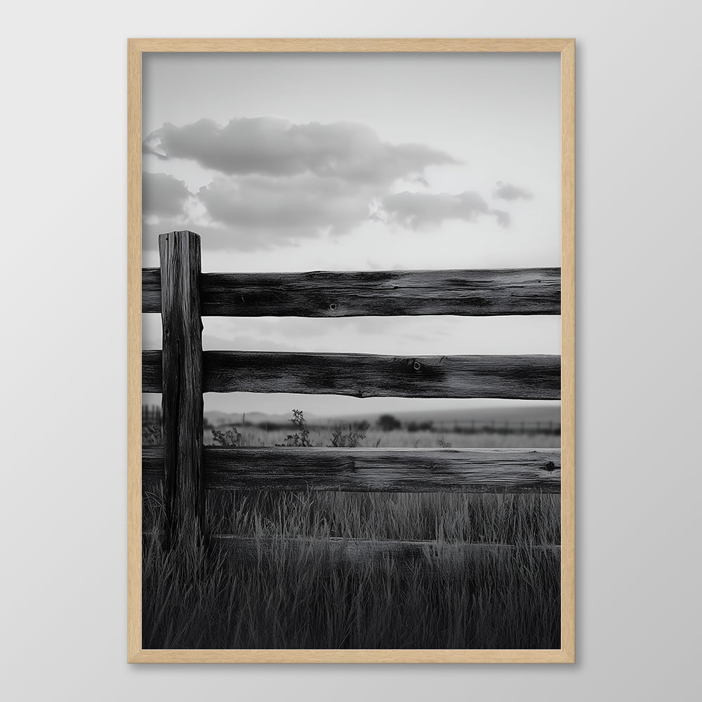 Farm Fence Black & White