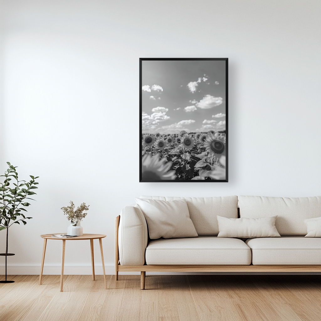 Sunflower Sea Black & White